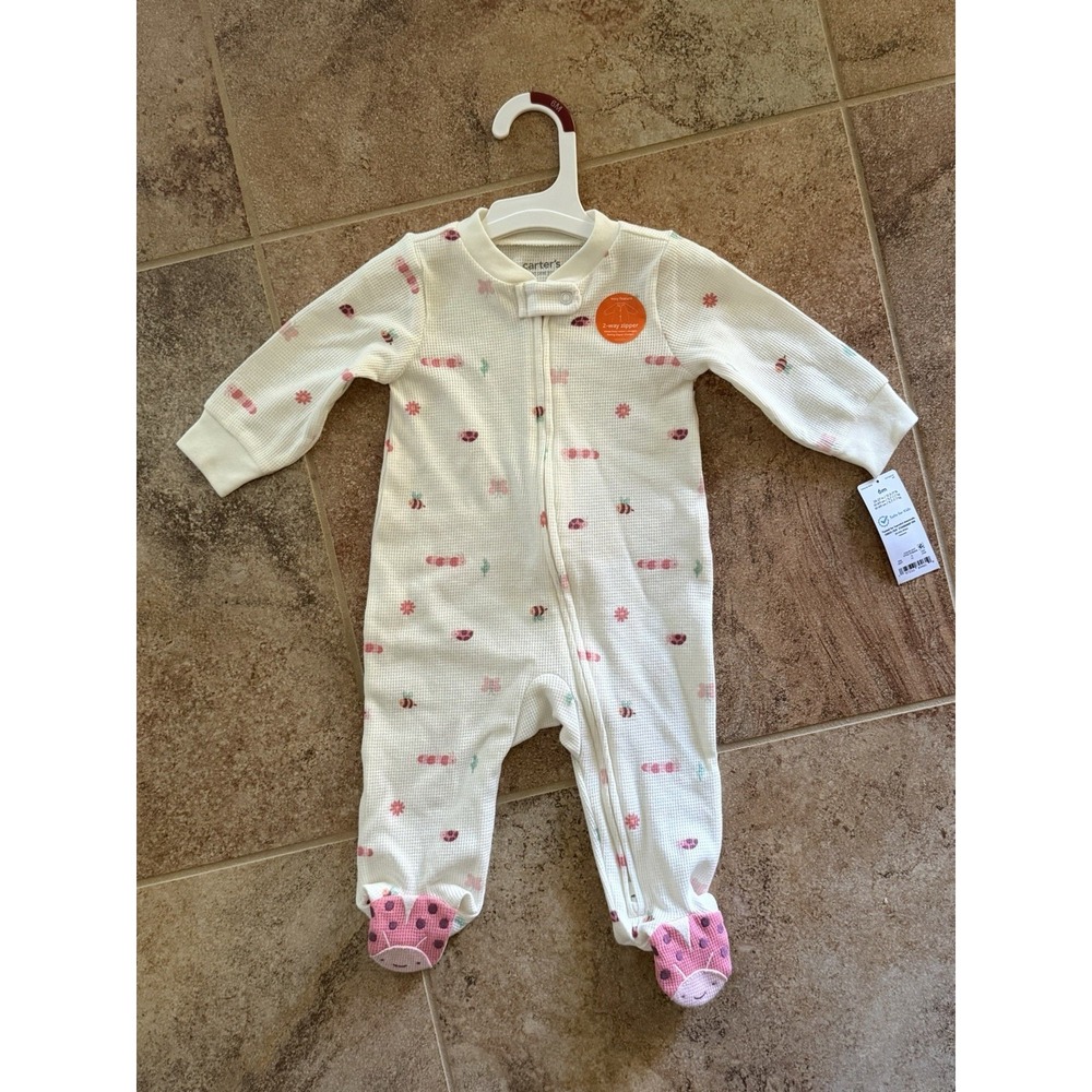 NEW Carter's Just One You Baby Girls Bug Graphic Sleep N' Play ~ Size 6M NWT